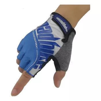 Велосипедные перчатки для мужчин и женщин с противоскользящей амортизирующей подушечкой, легкие перчатки с половиной пальца для тренировок на велосипеде на открытом воздухе M синий