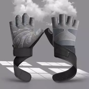 Велосипедные перчатки для мужчин, тренажерный зал, бодибилдинг, тренировки, спортивные упражнения, Нескользящие защитные перчатки на запястье для фитнеса, тяжелой атлетики, бокса M