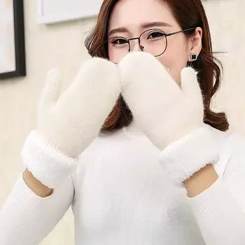 Велосипедные перчатки Хлопок Женская мода Варежки Женская мода белый