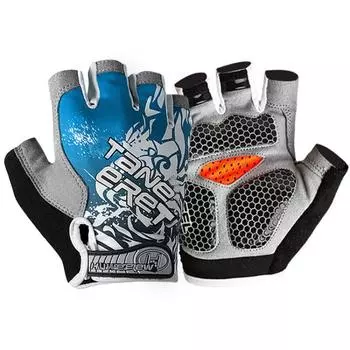 Велосипедные перчатки Мужчины Женщины Перчатки до половины пальцев Противоскользящие ударные Фитнес Спорт на открытом воздухе Альпинизм L синий