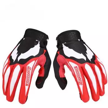 Мотоциклетные уличные перчатки для гонок по бездорожью с сенсорным экраном и полными пальцами, велосипедные перчатки для мужчин S красный