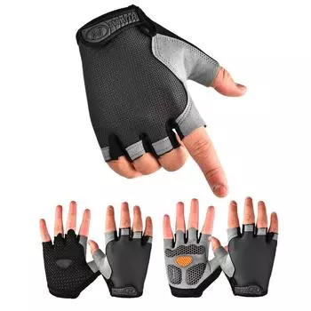 Велосипедные перчатки с половиной пальца Дышащие нескользящие противоударные спортивные перчатки без пальцев Велосипедные перчатки Тактические перчатки Велосипедное снаряжение M