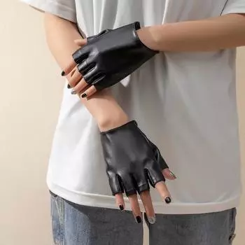 Велосипедные перчатки с полупальцами, дышащие, нескользящие, кожаные, спортивные перчатки без пальцев, перчатки для шоссейных гонок, велосипедное снаряжение onesize