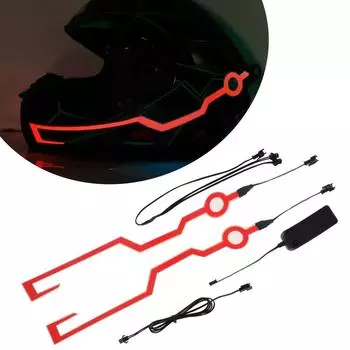 Велосипедные предупреждающие огни Аксессуары для шлема Ремонт мигалки Мотоциклетный шлем Светодиодная наклейка на фонарь Ночной свет Водонепроницаемая полоса холодного света Red