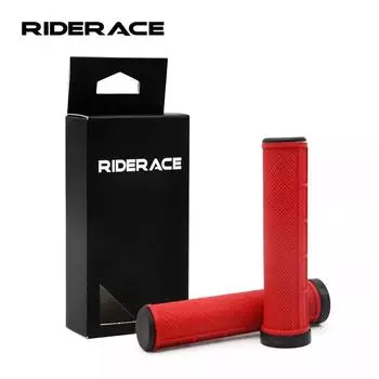 Велосипедные ручки Eco TPR из резины Single Lock-On Grips Велосипедный алюминиевый сплав Ring Handlebar Велосипедный противоскользящий Comfy Rest Экологичный наконечник руля красный