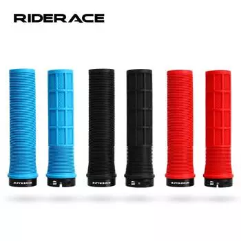 Велосипедные ручки RIDERACE с замком на руле горного велосипеда, резиновый чехол TPR, ударопрочный, нескользящий, эргономичный, велосипедный руль