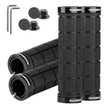 Велосипедные ручки ROCKBROS, набор из 2 ручек, противоскользящая резина с двойным замком, внутренний диаметр 22,2 мм, амортизация, легкость захвата, легкий вес