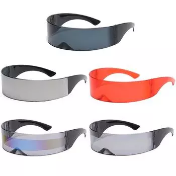 # Велосипедные солнцезащитные очки, цельные линзы, очки в стиле панк, без оправы, реквизит для косплея на Хэллоуин серый