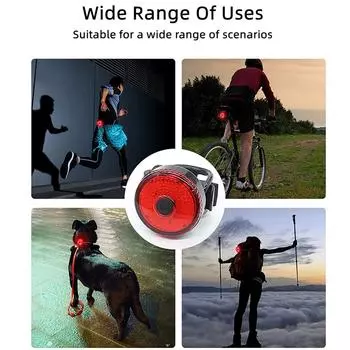 Велосипедные задние фонари USB-зарядка Многоцелевой предупреждающий фонарь Подходит для большинства велосипедов чёрный