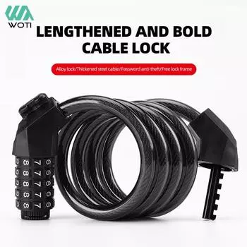 Велосипедный 5-значный кодовый замок, одиночный тросовый замок для горного велосипеда, велосипедный замок с держателем замка, велосипедное оборудование чёрный
