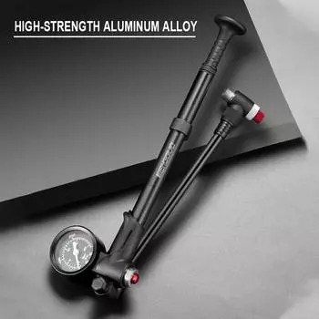 Велосипедный амортизатор с манометром 300PSI, воздушный насос для накачивания шин высокого давления для велосипеда L серебряный