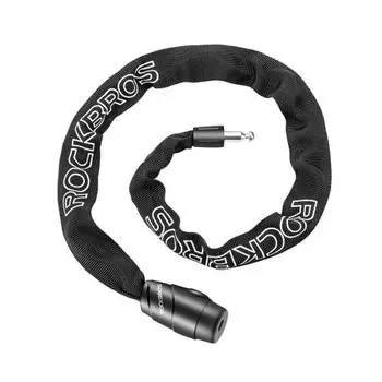 Велосипедный брелок-замок ROCKBROS, общая длина 95 см, толщина цепи 4 мм, прочный велосипедный замок, велосипедный замок, высокая устойчивость к порезам, волновой ключ, безопасность, анти-The