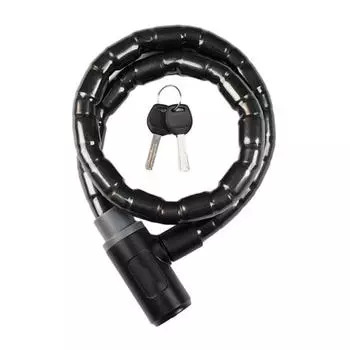 Велосипедный цепной замок с 2 ключами Длинный Сверхпрочный Водонепроницаемый Универсальный MTB Шоссейный Горный Велосипед Защита от Кражи чёрный