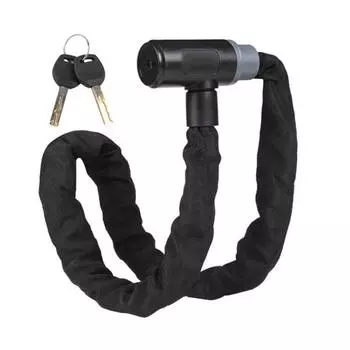 Велосипедный цепной замок с 2 ключами Длинный Сверхпрочный Водонепроницаемый Универсальный MTB Шоссейный Горный Велосипед Защита от Кражи чёрный