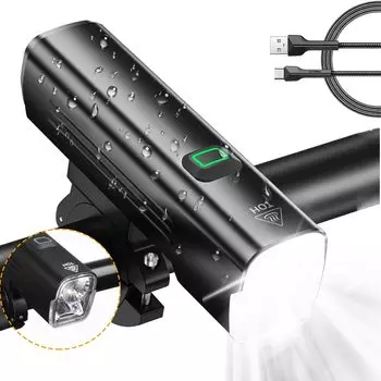 Велосипедный фонарь для велосипеда 5800 мАч Большой ультра-яркий USB-перезаряжаемый Изготовлен из высокопрочного алюминиевого сплава IPX6 Водонепроницаемый 7 режимов освещения Дорога