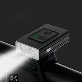 Велосипедный фонарь: двойная фара T6, ночное освещение дальнего и ближнего света из алюминиевого сплава, зарядка через USB, цифровой дисплей, уличный велосипедный фонарь