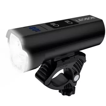 Велосипедный фонарь LEOSON 5000 мАч, тип C, перезаряжаемый, 13 режимов освещения, яркие цвета, белый и желтый, цифровой индикатор уровня заряда батареи 1500