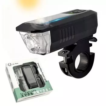 Велосипедный фонарь, передний фонарь, модель 2024 года, сертифицированный PSE светодиод, солнечная зарядка, зарядка через USB, функция зарядки, зарядка мобильного смартфона, высокая яркость 3