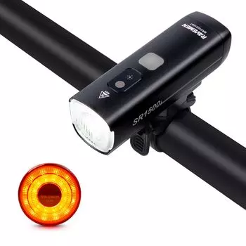Велосипедный фонарь RAVEMEN SR1500 1500, передний и задний фонарь для шоссейного велосипеда, безопасность IPX6, руководство по эксплуатации на японском языке, в комплекте, люмены, свет, свет, свет, USB-C чёрный