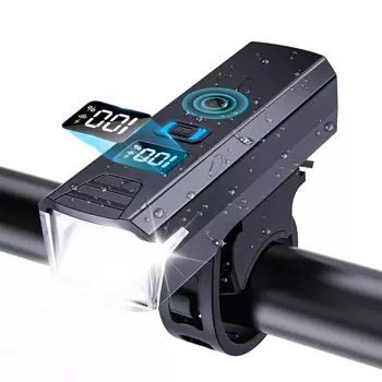 Велосипедный фонарь с большим расстоянием, оптический датчик, высокая яркость, 2000 люмен, компактный, водонепроницаемый, IPX7, 5 режимов освещения, большой и широкий свет, автоматическое освещение