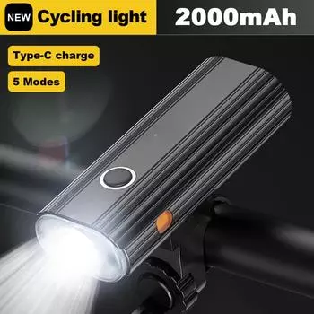 Велосипедный фонарь с зарядкой через USB, светодиодный фонарь для горного велосипеда с 5 режимами освещения, велосипедный фонарь, аксессуары для велосипеда