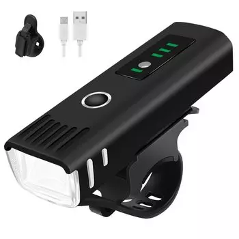 Велосипедный фонарь с зарядкой от USB Светодиодный налобный фонарь Оснащен датчиком освещенности Автоматический режим освещения Степень защиты IPX65 Водонепроницаемость Высокая яркость 1000 люмен 4 уровня затемнения