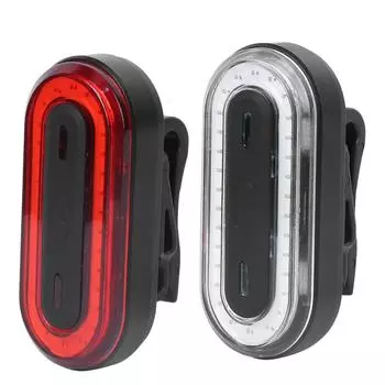 Велосипедный фонарь Светодиодный фонарь Перезаряжаемый задний фонарь Предупреждающий задний фонарь White Shell Red Light