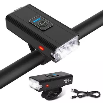 Велосипедный фонарь YOLODE, дорожный велосипедный фонарь, 2400 мАч, режимы освещения, перезаряжаемый через USB, велосипедный налобный фонарь, водонепроницаемый, IP44, светодиодный индикатор оставшегося уровня заряда, 1500 люмен