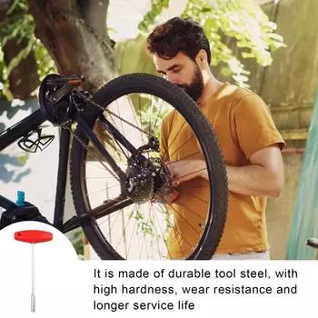 Велосипедный гаечный ключ со скрытыми спицами 3,6 мм с квадратным отверстием, Т-образный рукав, встроенный инструмент для спиц, инструмент для ремонта дорожных горных велосипедов, аксессуары для велосипедов красный