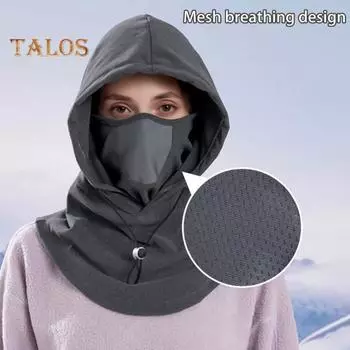 Велосипедный головной убор с передней крышкой, ветрозащитный, солнцезащитный, с завязками, пылезащитный, с полной защитой, вязаная шапка унисекс для кемпинга, путешествий в пустыне чёрный