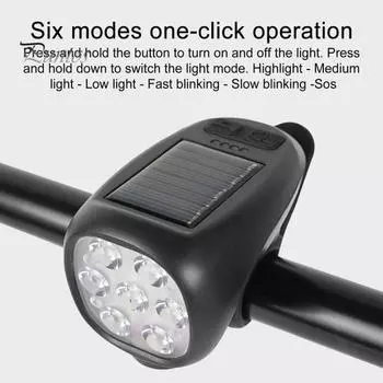 Велосипедный гудок, солнечный тип C, перезаряжаемый, 120 дБ, 600 люмен, суперяркий, линия управления, ночная езда, шоссейный велосипедный фонарь чёрный