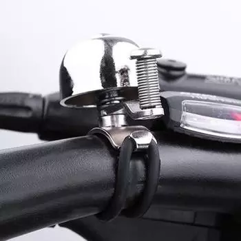 Велосипедный классический звонок с резиновым ремешком легкий громкий звук универсальный горный дорожный серебряный