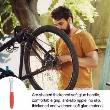 Велосипедный ключ для педалей, противоскользящая резиновая длинная ручка, 15 мм, MTB, дорожный горный велосипед, средство для снятия педалей, гаечный ключ, инструменты для ремонта велосипеда красный