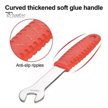 Велосипедный ключ для педалей, противоскользящая резиновая длинная ручка, 15 мм, MTB, дорожный горный велосипед, средство для снятия педалей, гаечный ключ, инструменты для ремонта велосипеда красный