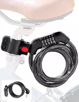 Велосипедный ключ для велосипеда Велосипедный диск для велосипеда Велосипедный кабель 5 Включает 2 надежных японских руководства по эксплуатации [GOROPRI] Замок, Замок, Ключ, Замок, Замок,