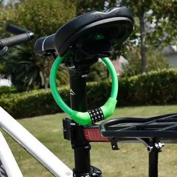 Велосипедный комбинированный замок высокой безопасности, устойчивый к сдвигу стальной трос, цилиндр из сплава, максимальная защита, замок для горного велосипеда чёрный