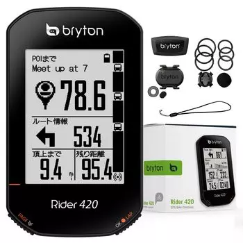 Велосипедный компьютер Bryton Rider 420 с навигацией по маршруту велосипеда, GPS, дюймовым дисплеем, поддержкой беспроводного Bluetooth и датчиком сердечного ритма 2.3 ANT+