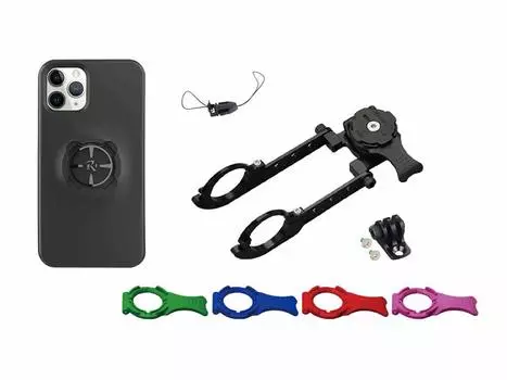 Велосипедный комплект для крепления iPhone 12 Pro, специальное крепление черного цвета [Rec Plus] /12 [R+Cycle1-iPC10] (Узкий R+Узкий1 (для 31,8 мм) + Кейс)