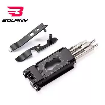 Велосипедный многофункциональный инструмент компактного размера, съемный, нержавеющий, устойчивый к коррозии, ключ для ремонта велосипеда, отвертка, торцевой инструмент чёрный