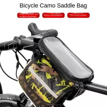 Велосипедный пакет Передняя балка для горного велосипеда Пакет для телефона с сенсорным экраном Пакет для большого седла Пакет для рамы Комплект для верховой езды красный