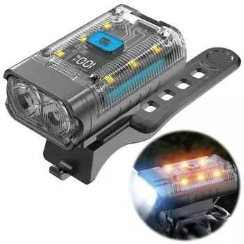 Велосипедный передний фонарь, двухлучевая технология, 350 лм, 4 уровня света, перезаряжаемый фонарь безопасности типа C с чёрный