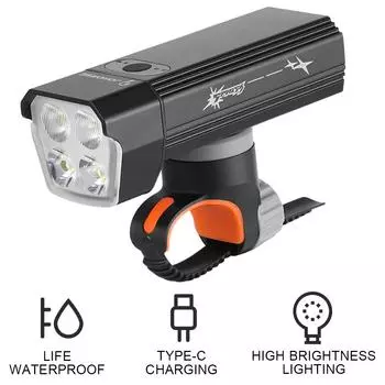Велосипедный передний фонарь USB перезаряжаемый велосипедный фонарь водонепроницаемый передний фонарь 1200 лм для ночной езды