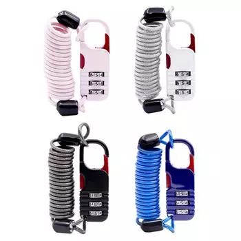 Велосипедный противоугонный мотоцикл, трехзначный пароль, комбинация безопасности, трос, трос, замок для шлема, 60*22 мм, безопасный трос розовый