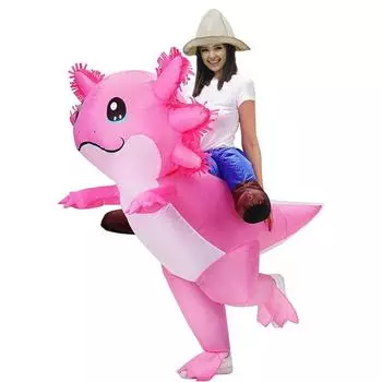 Велосипедный розовый надувной костюм Саламандра, взрослый One size (150-190cm) розовый