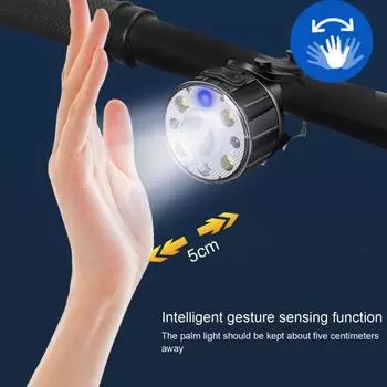 Велосипедный руль Light Sense Light Высокая яркость 5 режимов регулировки Водонепроницаемый Type-C Перезаряжаемый ночной велосипедный защитный свет чёрный