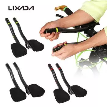 Велосипедный руль TT из углеродного волокна 31,8 мм, велосипедные аэродинамические рули, руль для отдыха, велосипедные три рули серый