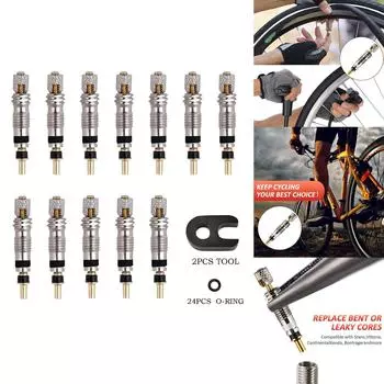 Велосипедный сердечник 2/6/12 шт., латунный сердечник для шин, дорожный велосипед, бескамерный набор инструментов, удлинительная насадка, инструмент One Size