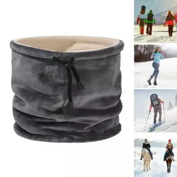 Велосипедный шарф с завязками на шее для холодной погоды на открытом воздухе для езды на мотоцикле, ветрозащитный, теплый, многофункциональный, плюшевый, защитный шарф для лица серый