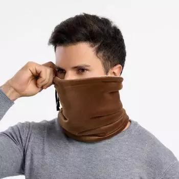 Велосипедный шарф с завязками на шее для холодной погоды на открытом воздухе для езды на мотоцикле, ветрозащитный, теплый, многофункциональный, плюшевый, защитный шарф для лица темно-коричневого