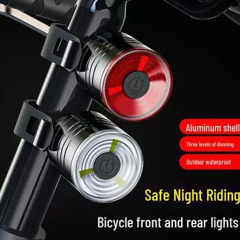Велосипедный шлем и задний фонарь из алюминиевого сплава: Светодиодный ночной предупреждающий фонарь для горных велосипедов OPP packaging красный